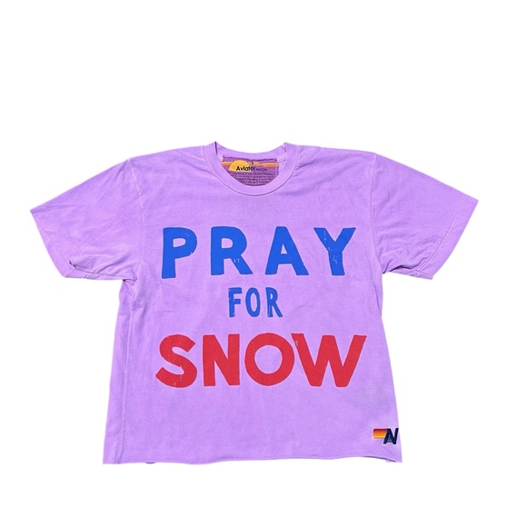 Aviator Nation Pray For Snow Boyfriend Tee - Picture 1 of 4